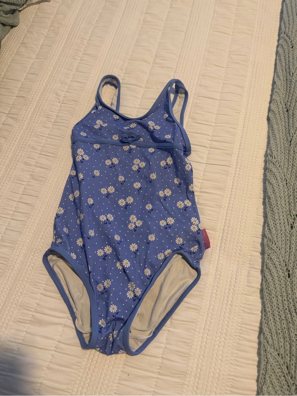 JoJo Maman Bebe Blue Daisy One-Piece Swimsuit
